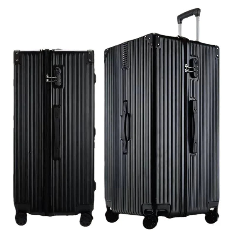 Large capacity Leather Luggage with Combination Lock