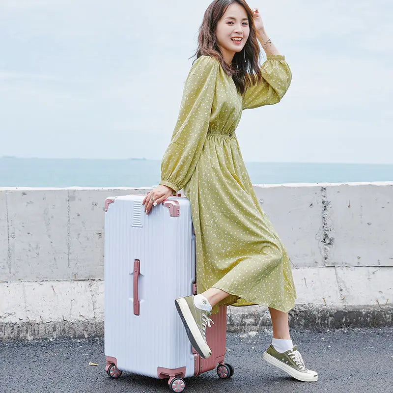 Large capacity Leather Luggage with Combination Lock