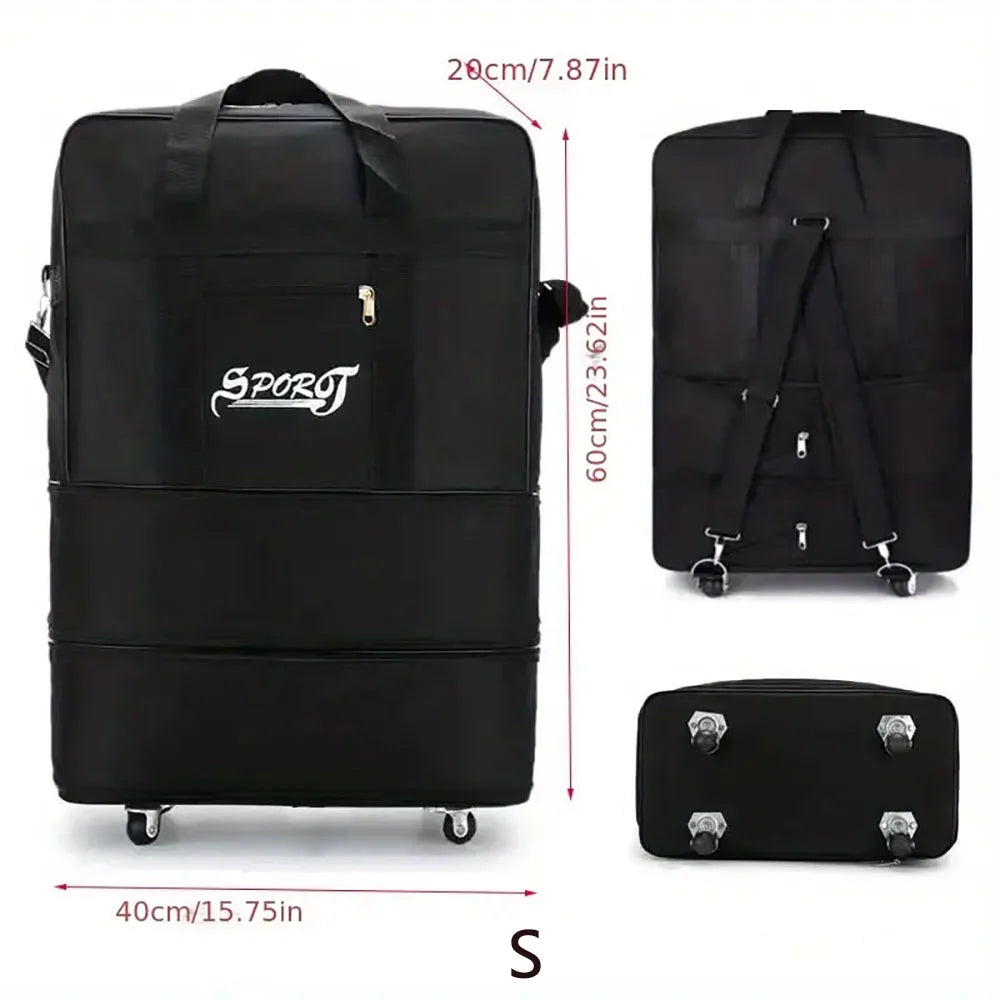 Travelling Pack Wheels For Women Men Expandable Foldable Trolley